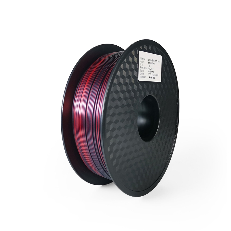 PLA Silk Bicolor Filament, 1.75 mm, 1 kg, black & red