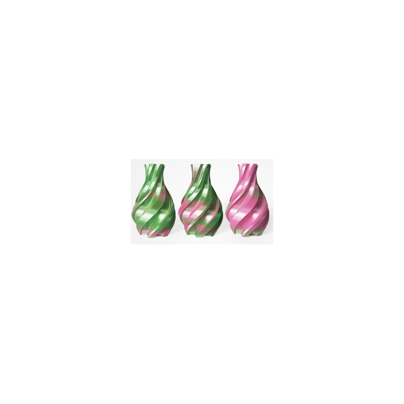 PLA Silk Bicolor Filament, 1.75 mm, 1 kg, grün & pink