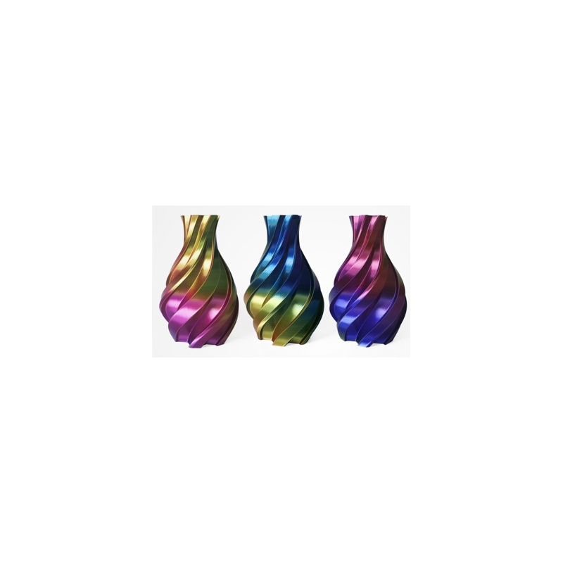 PLA Silk Tricolor Filament, 1.75 mm, 1 kg, gold & blau & fuchsia