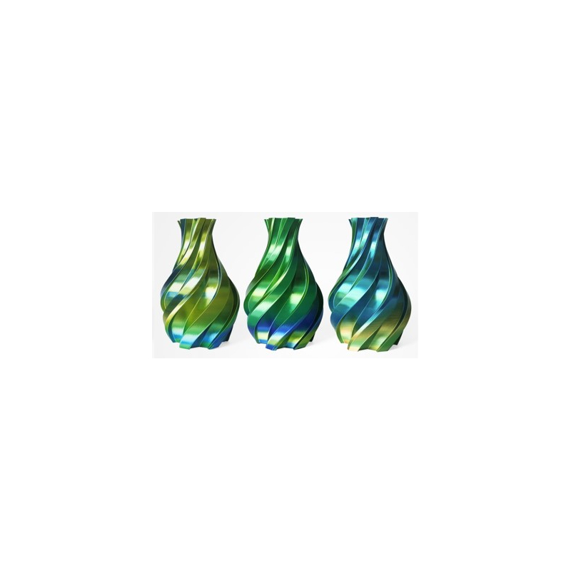 PLA Silk Tricolor Filament, 1.75 mm, 1 kg, gold & grün & blau
