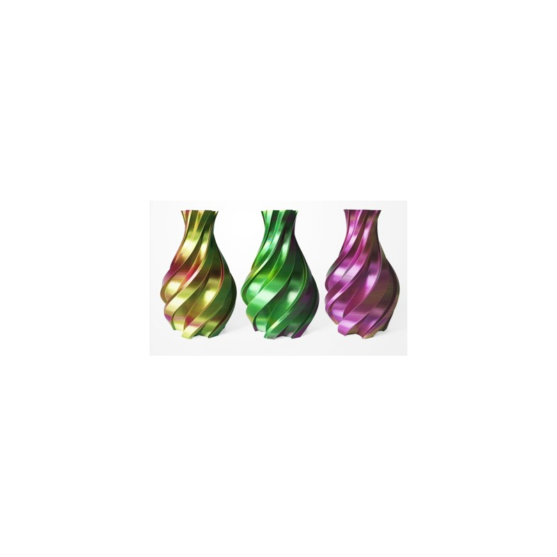 PLA Silk Tricolor Filament, 1.75 mm, 1 kg, gold & green & fuchsia
