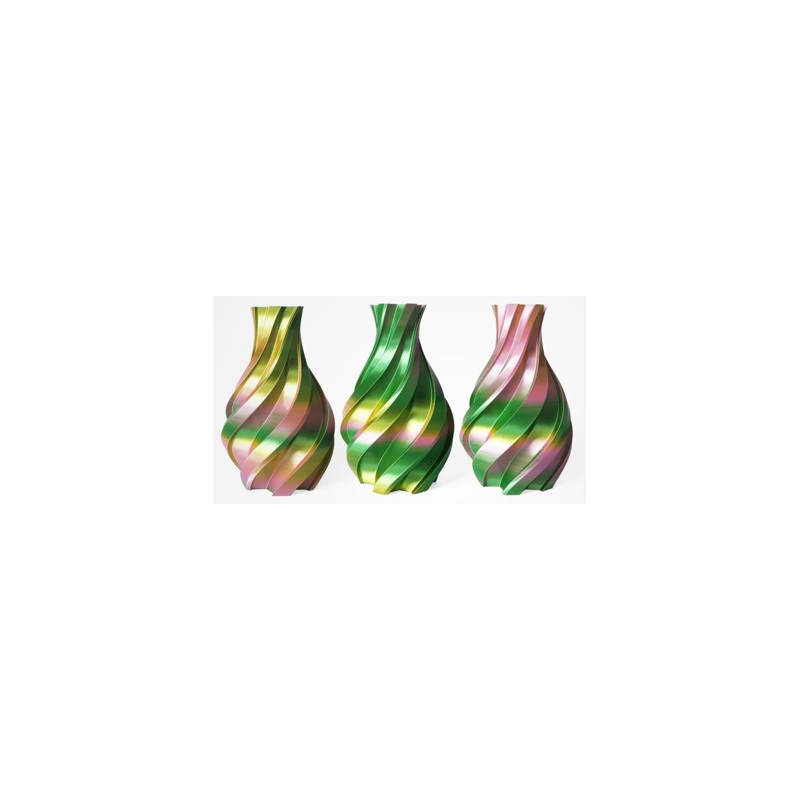 PLA Silk Tricolor Filament, 1.75 mm, 1 kg, gold & grün & pink